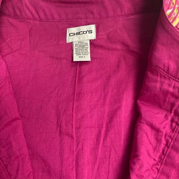 CHICO’s Women’s Multicolored Jacket, Chico Size 2, US Size 12 - Picture 8 of 12